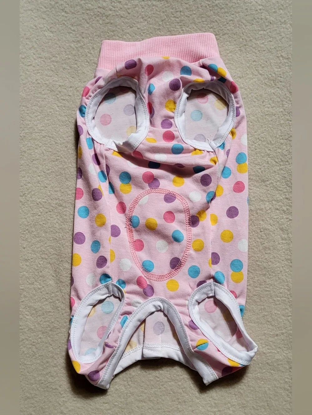 Pink Polka Dot Cat Recovery/Surgery Suit Size Medium